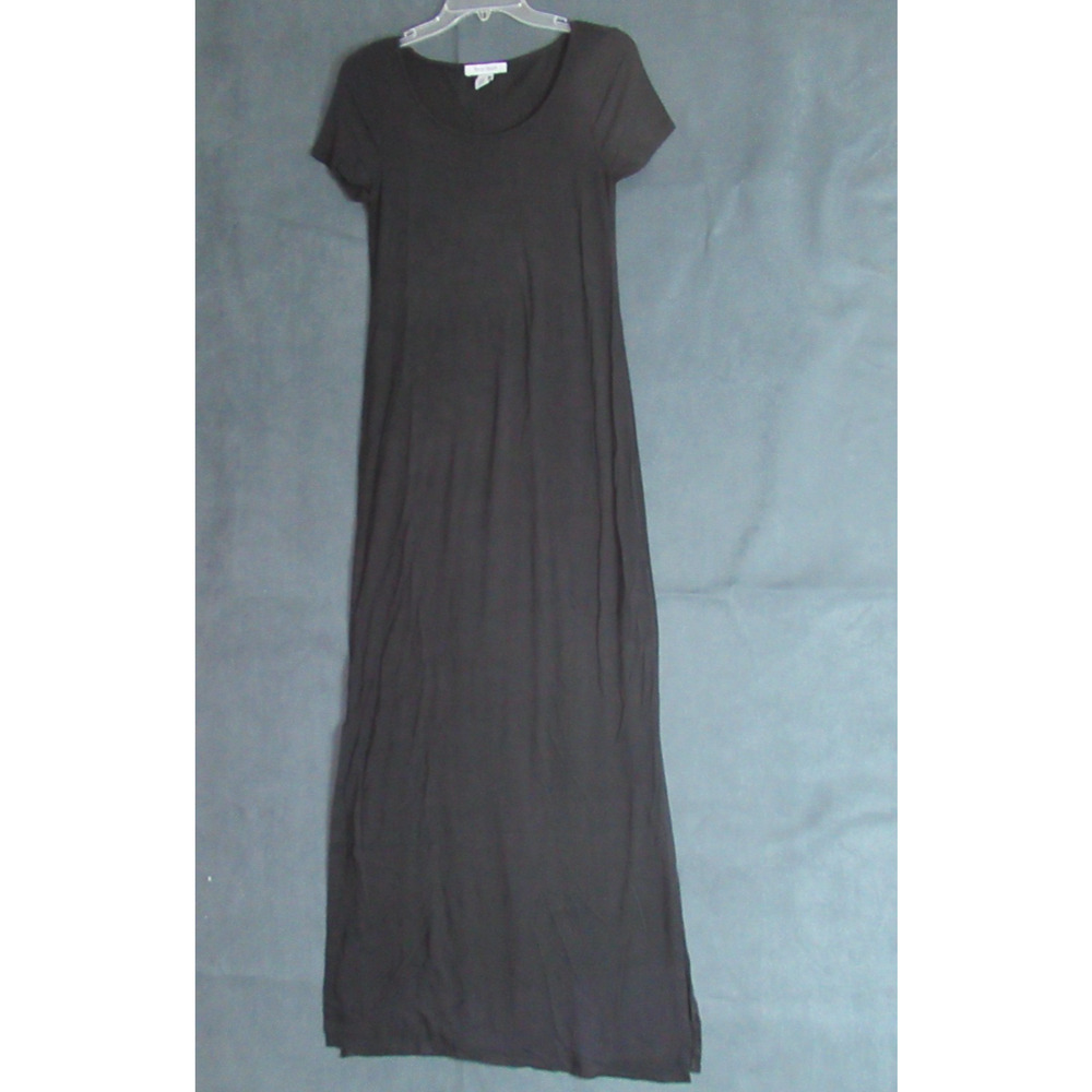 White House Black Market Dress Womens XXS Black Maxi Short Sleeve Casual Lounge